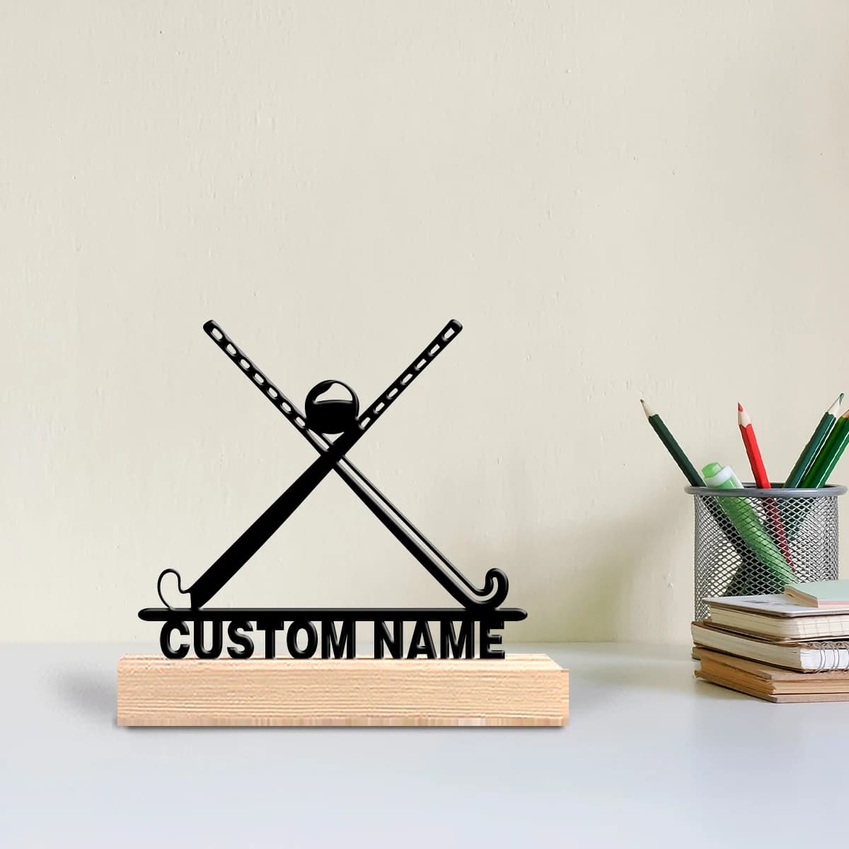 1 statuetta personalizzata in metallo a forma di lupo con base in legno, decorazione da tavolo, regalo per musicisti, perfetta per Dr.