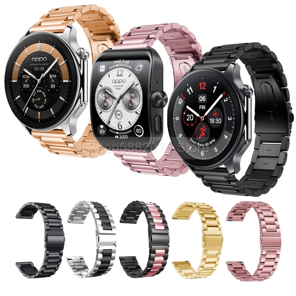 Cinturino in acciaio inossidabile per OnePlus Watch 2 2R OPPO Watch X 4 Pro Bracciale di ricambio per Realme Watch 3 S Cinturino intelligente in metallo