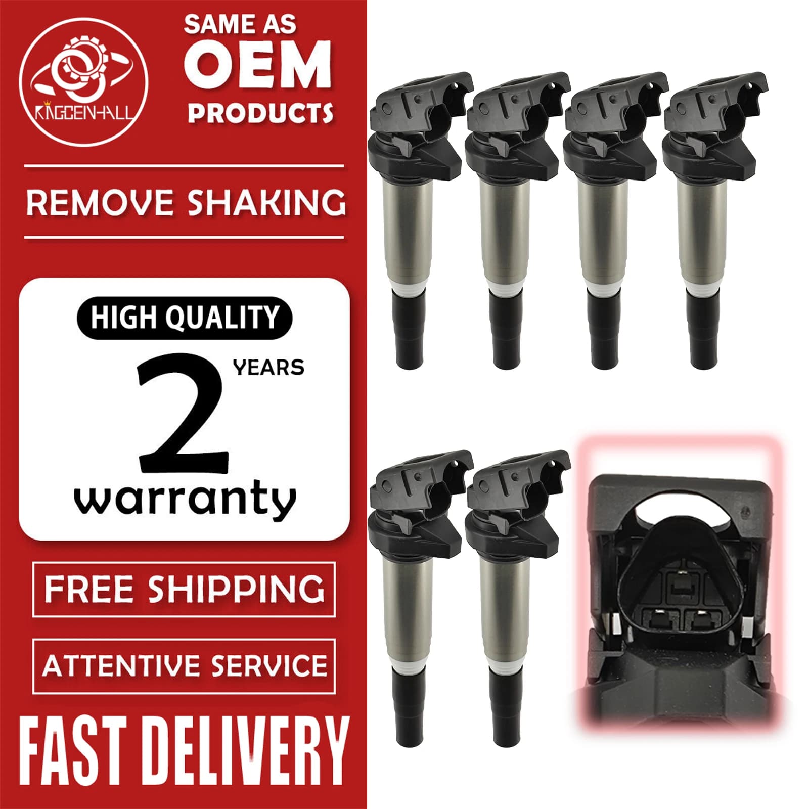 6 pz 0221504470 bobine di accensione 12138616153 12137594937 per BMW 325i 328i 525i 530i 330i 650i X3 X5 M3 Z4 6 pz 0221504470