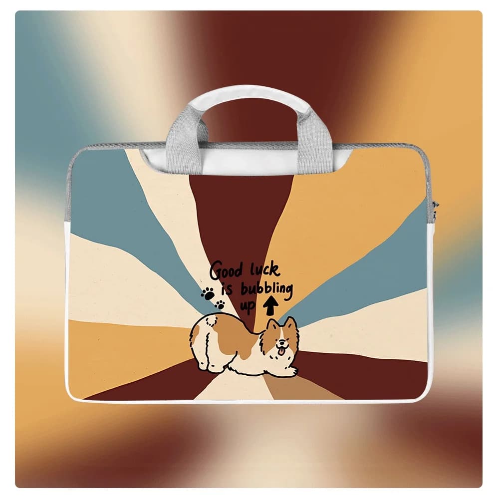 Borsa per Laptop, Custodia Protettiva per Macbook 12 13 14 15 16 Pollici, Macbook Air, Asus, Huawei, Design Cartone Animato Gatto e Cane