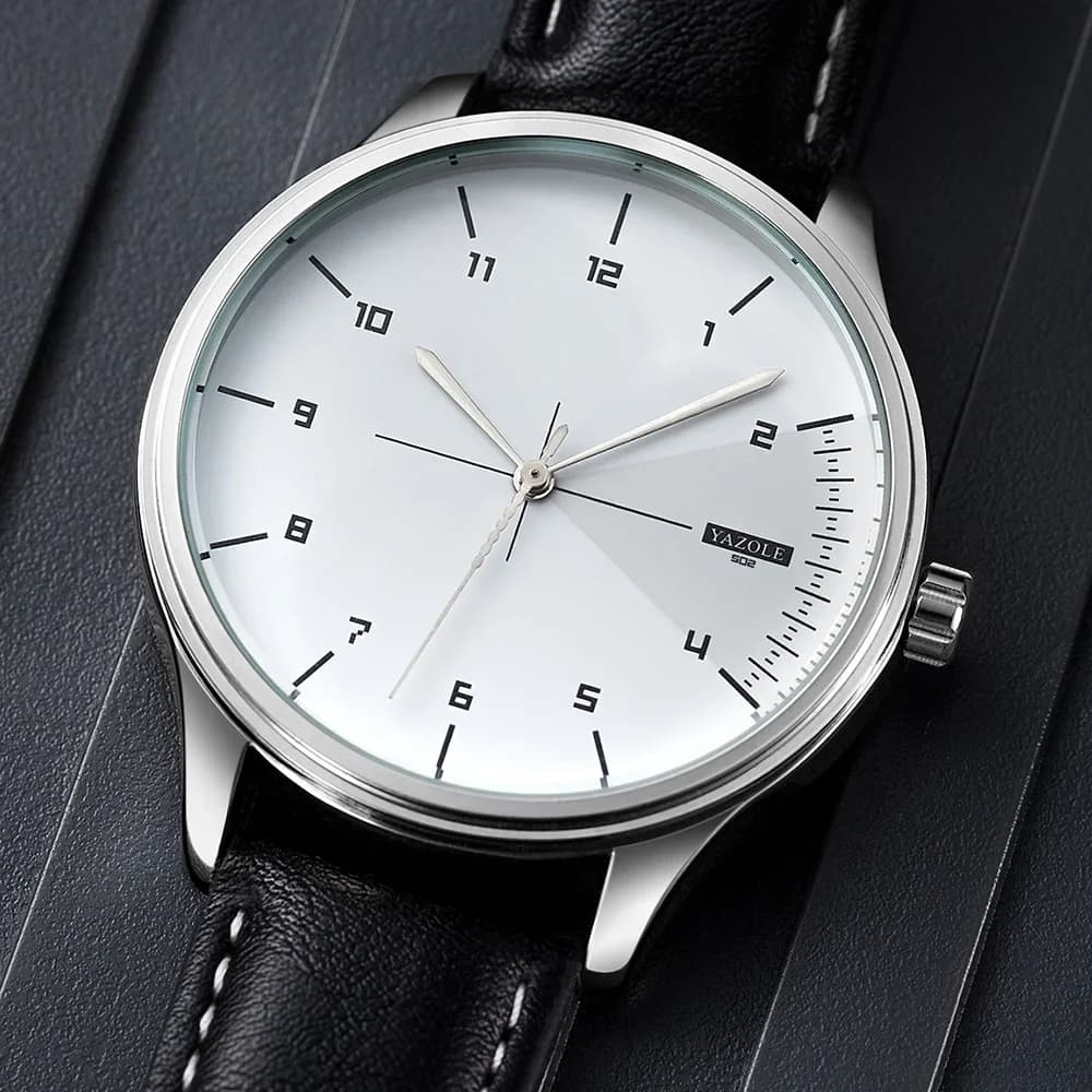 Top Brand YAZOLE Orologi al quarzo per uomo Moda Casual Cinturino in pelle Orologio da uomo Semplice Business Orologio da polso maschile montre homme