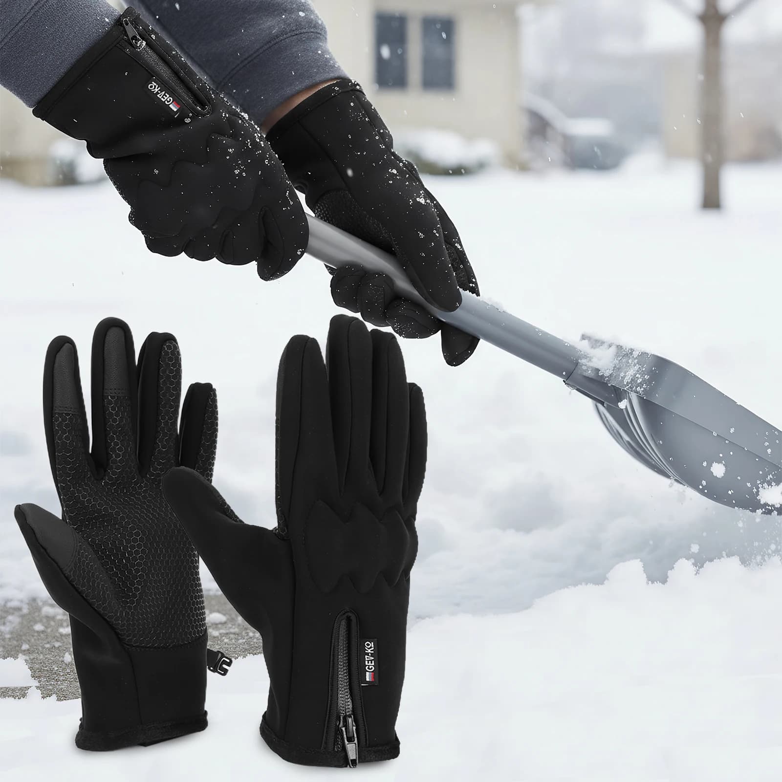 Ski gloves touchscreen Thermal Windproof Cycling Gloves Hot gloves lined with non-slip fleece for fishing Guide Moto Ski