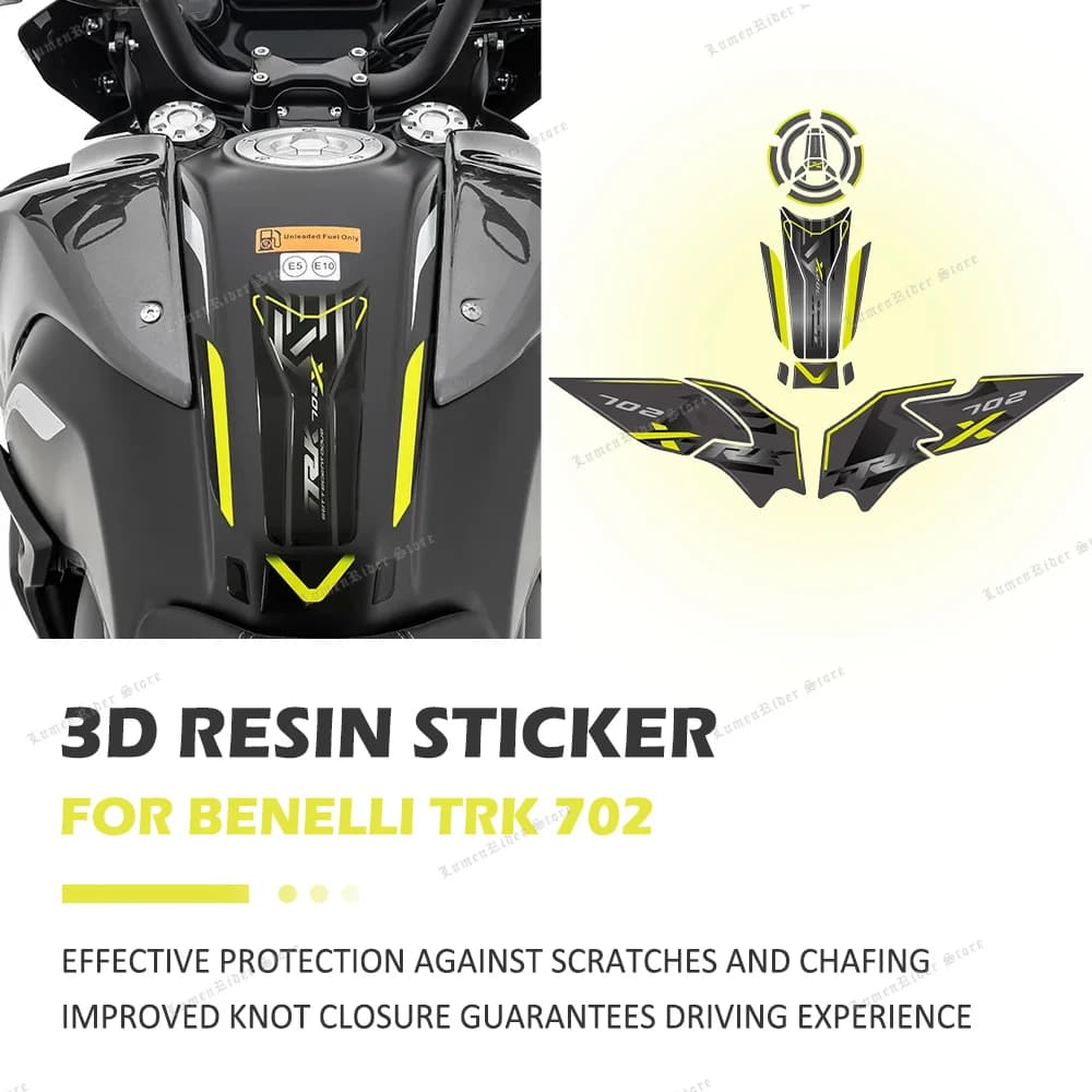 For Benelli TRK 702X 2023 Motorcycle 3D Gel Epoxy Resin Sticker Tank Pad Protection Kit