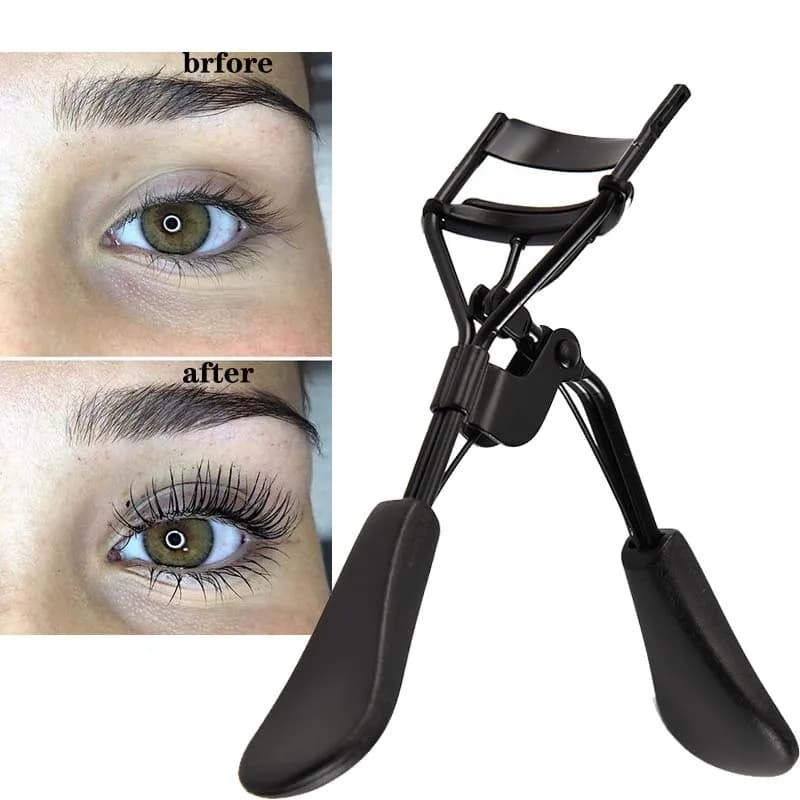 Matte Black Folder, Wide Angle Design, Silicone Bearing, Long-Term Curve, Professional Makeup Tool
