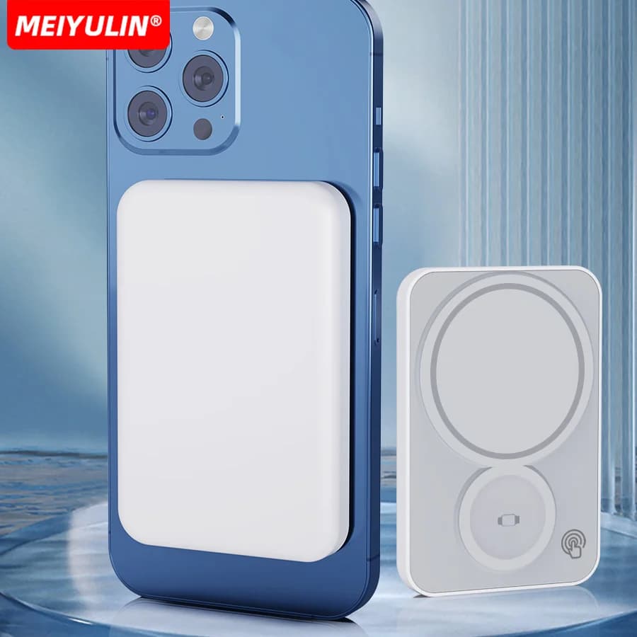 MEIYULIN 3in1 10000mah Power Bank Caricatore rapido wireless portatile magnetico wireless per Macsafe iPhone iWatch Apple Watch