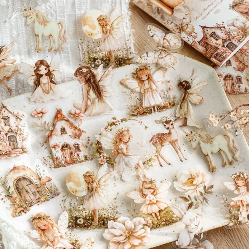 1~6 Confezioni di Adesivi Fantasy degli Elfi, Materiale Decorativo per Scrapbooking, Perfetto per Collage, Journaling, Artigianato e Fai-da-Te