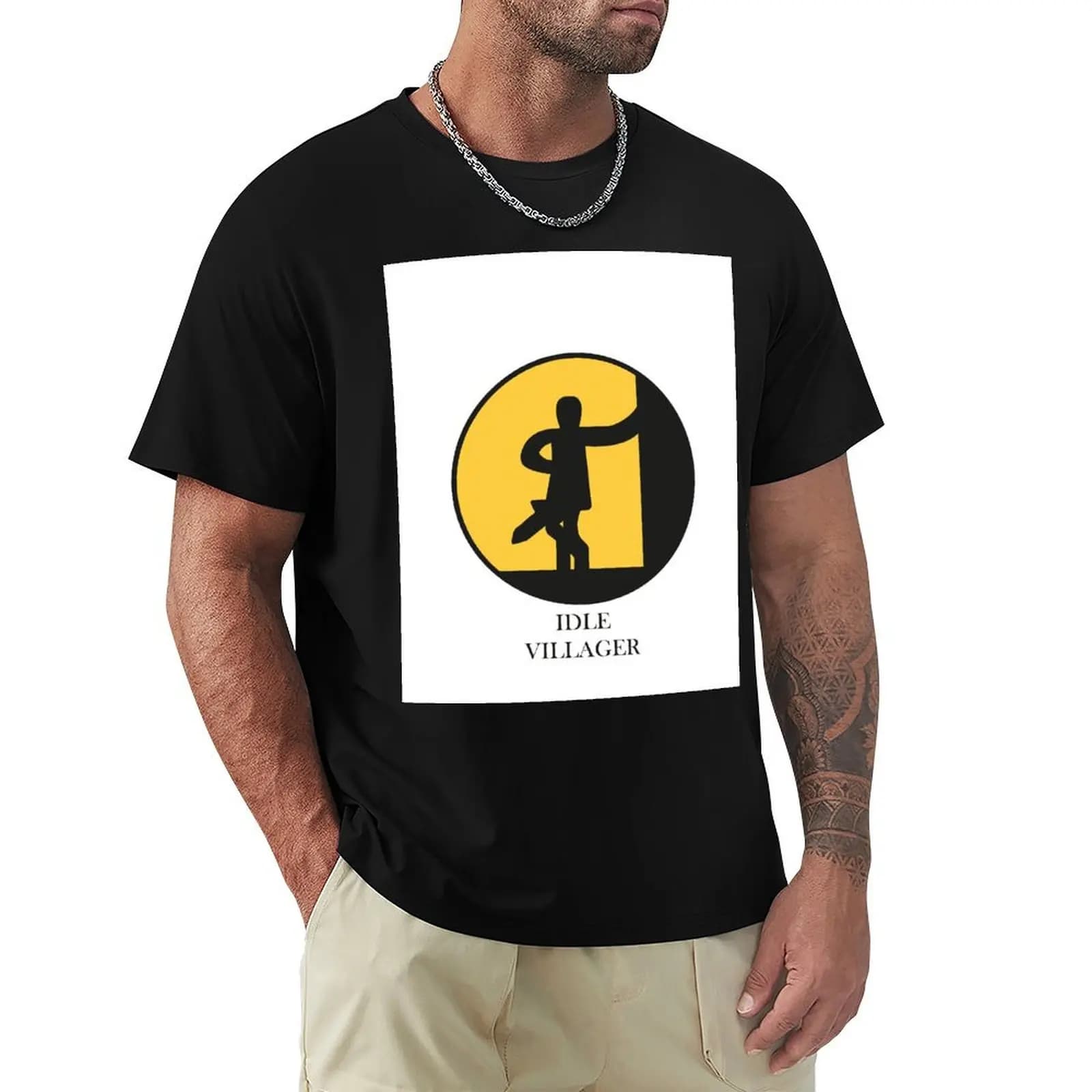 T-shirt Idle Villager in cotone basic taglie forti