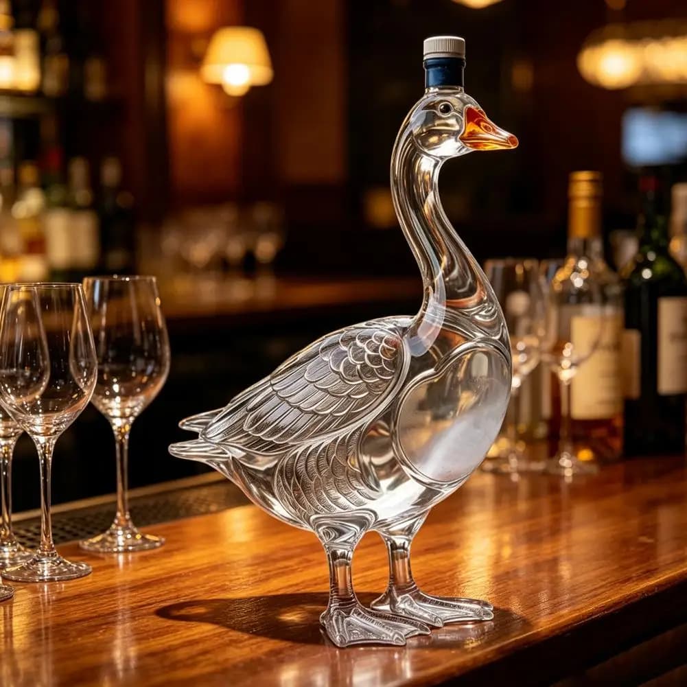 Glass Bird Wine Bottle 3d Whiskey Decanter Glass Bottle Decorative Liquor Container for Home Bar Artistic Wine Spirit Display