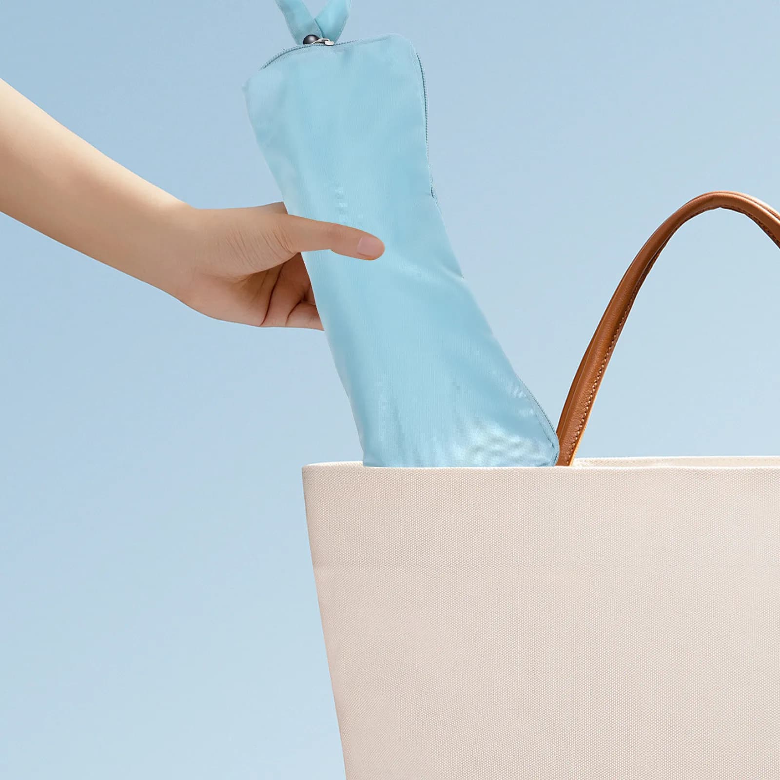 Custodia per Ombrello Pieghevole Impermeabile in Microfibra con Interno Morbido in Spugna, Protezione Antigraffio, Design Compatto, Blu, Borsa da Viaggio