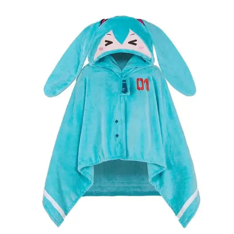 Sciarpa/Coperta Calda HATSUNE MIKU Anime Kawaii, Accessorio per il Riposo, Protezione dal Freddo, Regalo all'Ingrosso