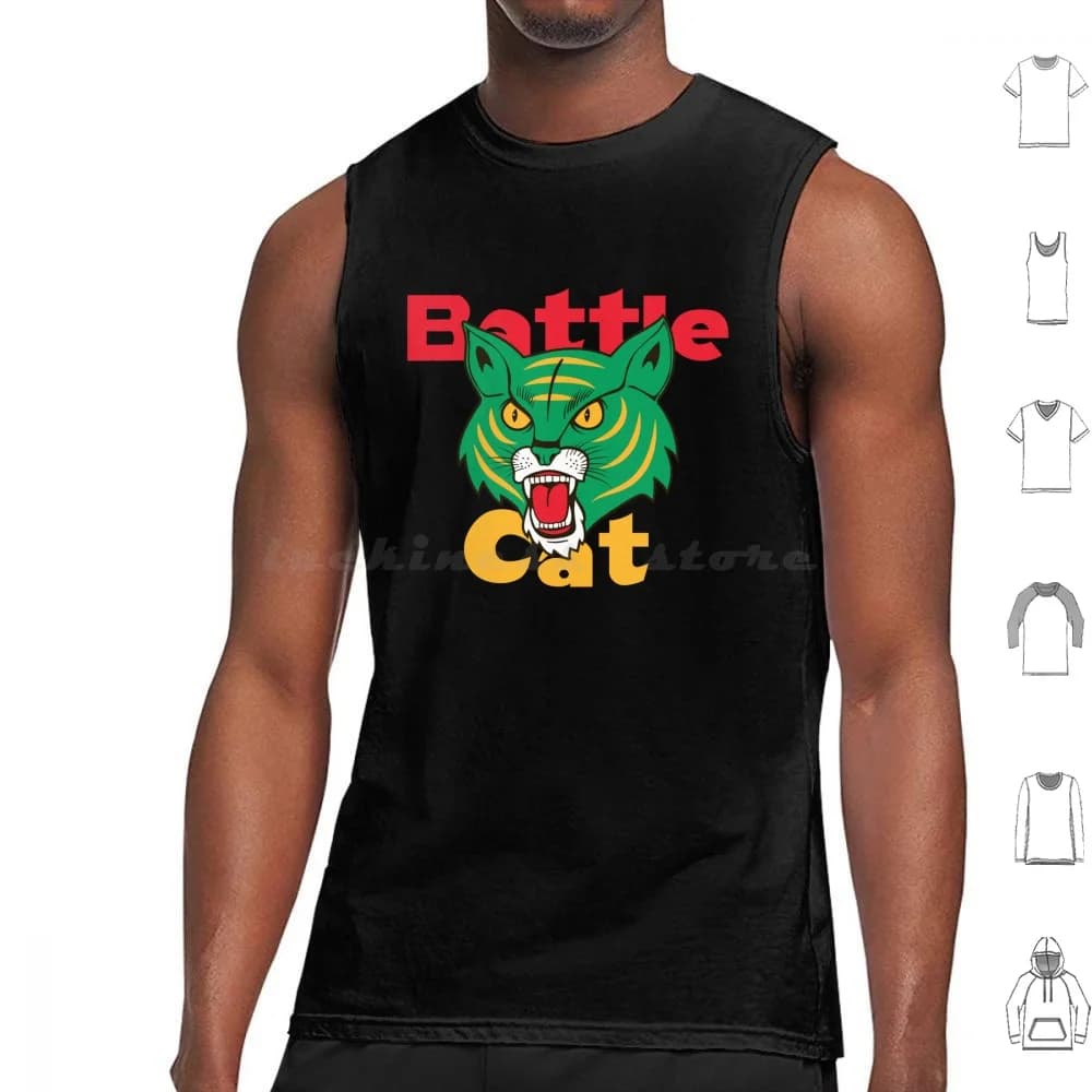 Canotte Battle Cat Stampa Parodia in cotone Cultura pop Cartoni animati cultura popnerd