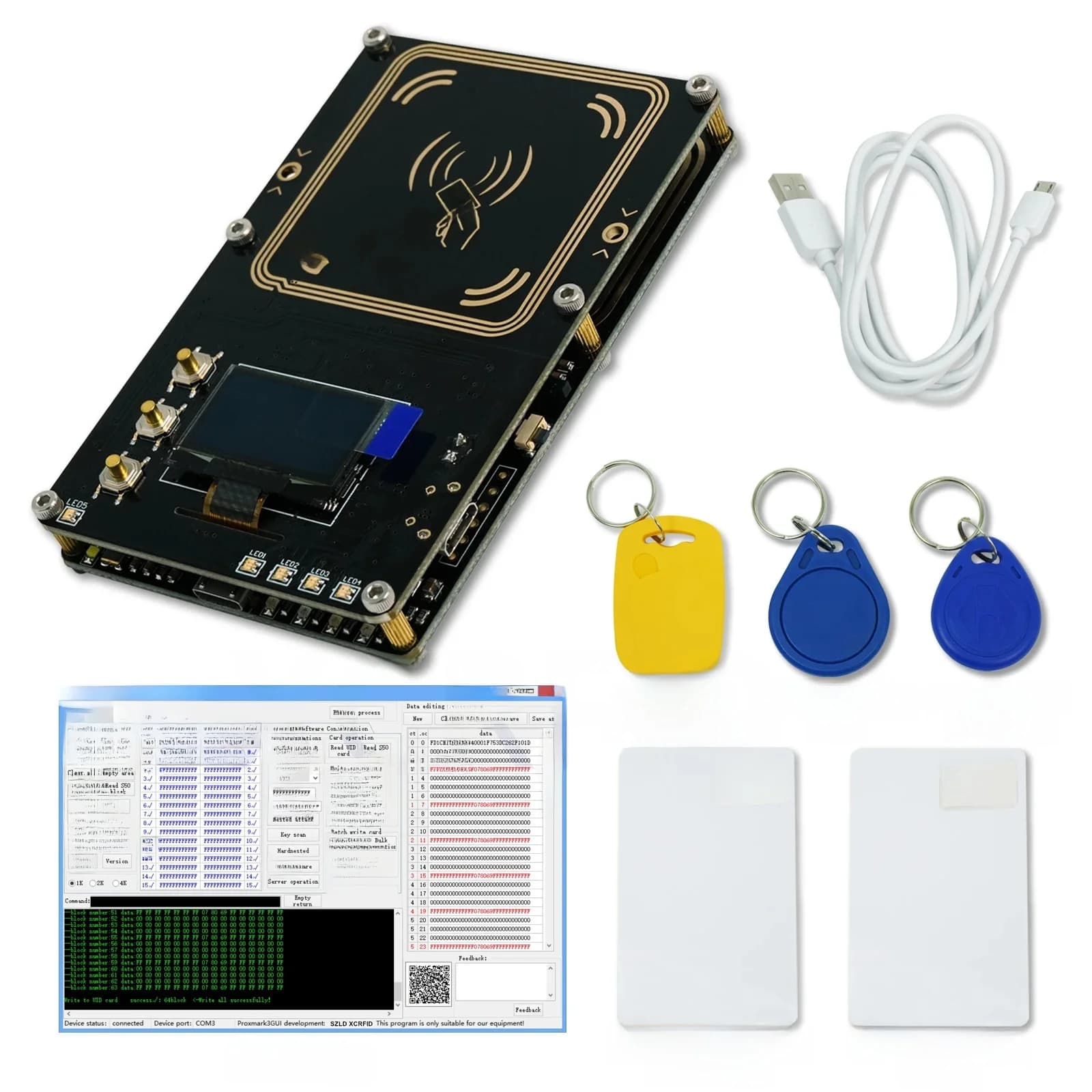 Nuovo Proxmark3 Aggiornato Sviluppo Kit 5.0 Proxmark Nfc Pm3 Lettore Rfid Scrittore Hf Lf Antenna Scheda Uid T5577 Modificabile Copiatrice Crepa
