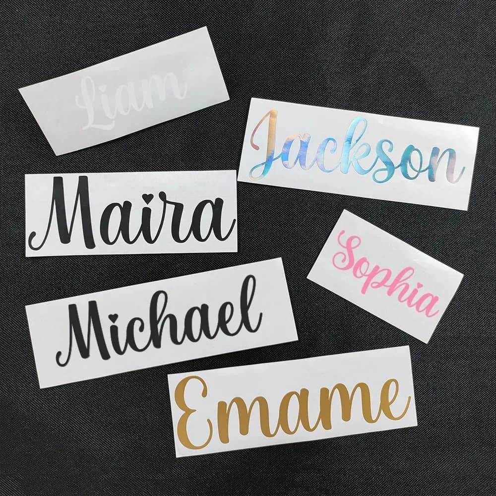 1PC Custom Name Stickers Handwritten Font DIY MTB Bike Frame Top Tube Motorcycle Helmet Car Window Personalized Vinyl Decals