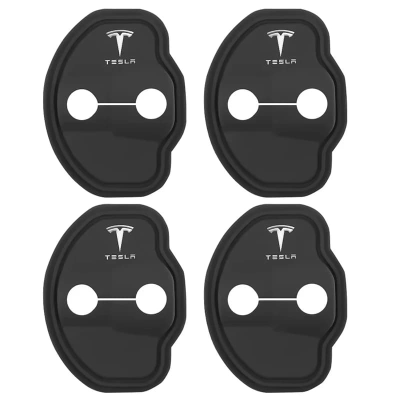 4Pcs Tesla Car Silicone Door Lock Cover Shock Absorber Protective Sticker for Tesla Model 3 Y S X Roadster SpaceX Cybertruck Car