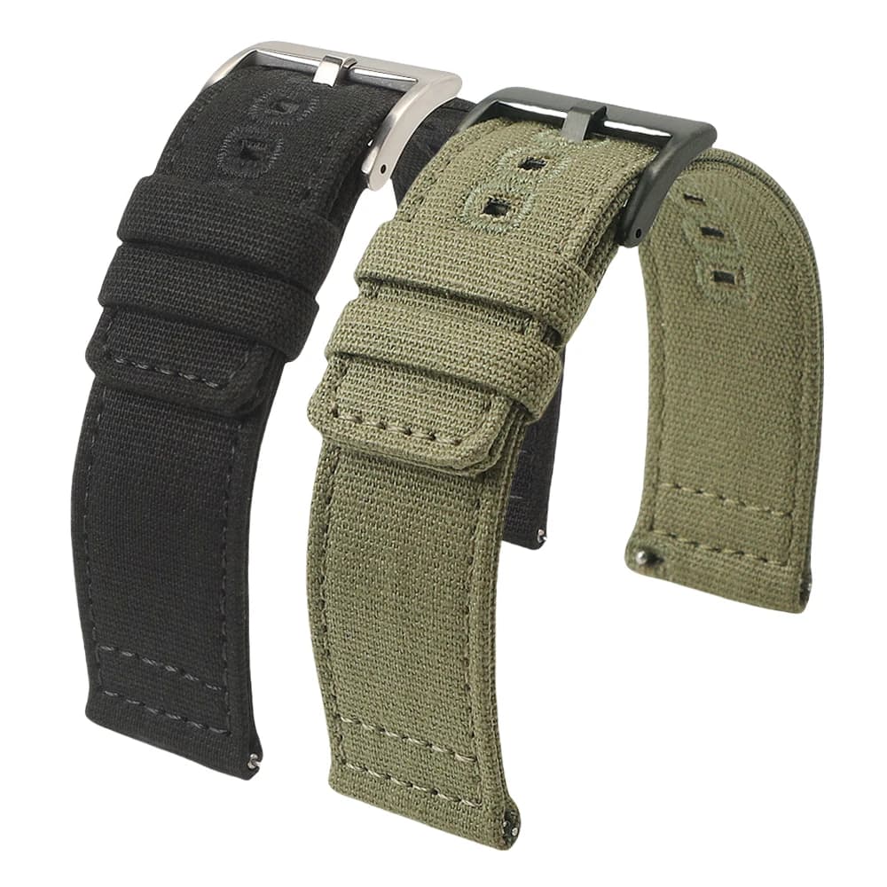 Cinturino per orologio in tela di nylon a sgancio rapido 18mm 19mm 20mm 22mm Bracciale con fibbia spazzolata Cinturini per accessori Smartwatch