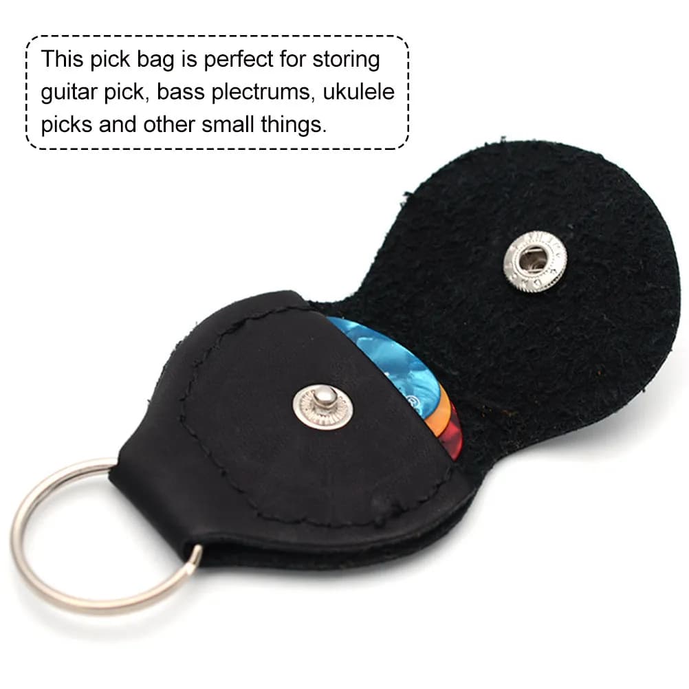 4Pcs Guitar Pick Carry Bag Premium Portable Plectrum Storage Keychain Case for Guitar Ukulele Bass Players