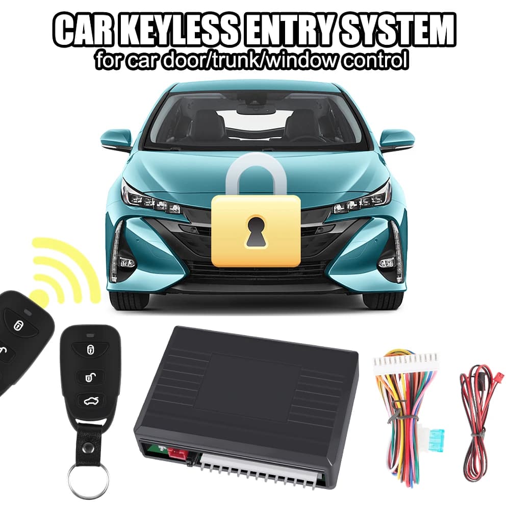 Sistema di Chiusura Centralizzata Senza Chiave per Porte e Bagagliaio Auto con Telecomando e Pulsanti, Accessori per Interruttori Auto con Sistema di Allarme