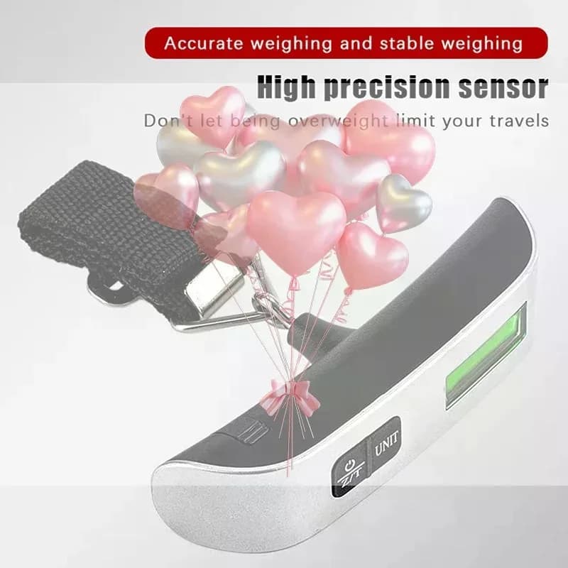Bilancia Digitale 50kg/10g, Bilancia Elettronica da Cucina, Bilancia per Bagagli, Bilancia da Viaggio per Valigie, Strumento per Pesare Bagagli