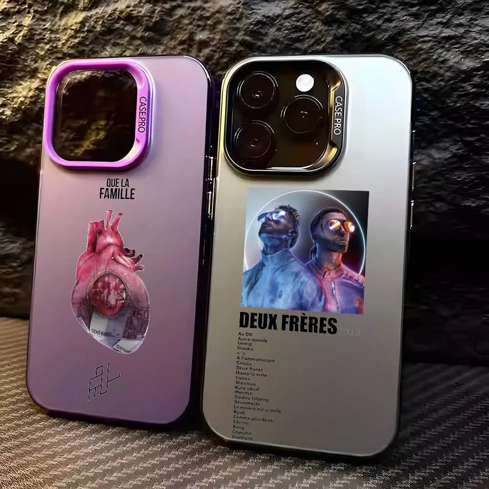 Q-QLF x PNL Pnl Singer Custodia per iPhone 16 15 14 13 12 11 Pro Max Plus – Cover posteriore in TPU morbido sfumato colorato