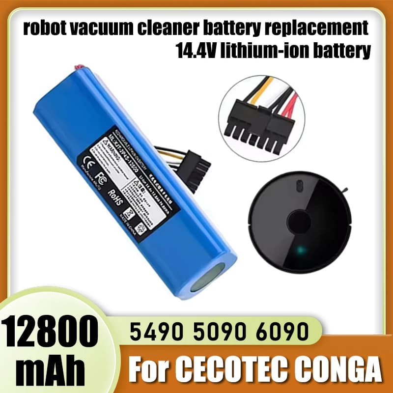 14.4V lithium-ion battery pack, for CECOTEC CONGA 5090 5490 6090 7090 robot vacuum cleaner battery replacement