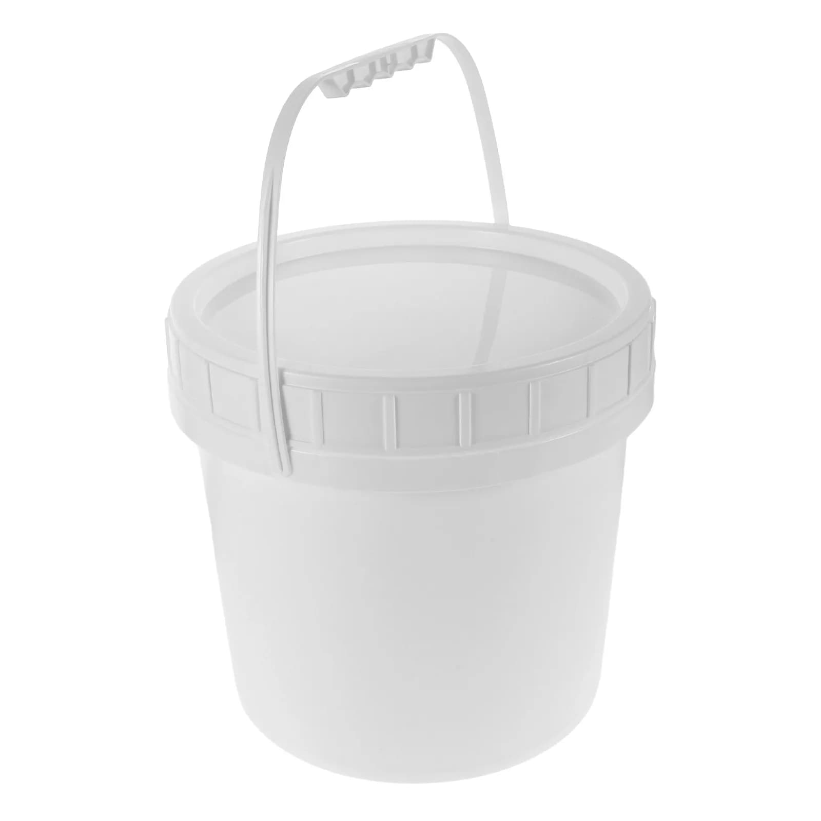 5L 1.3gallon Food Grade Plastic Bucket Thickened White Storage Container Screw Lid Home Restaurant Syrup Sauce Powder Storage