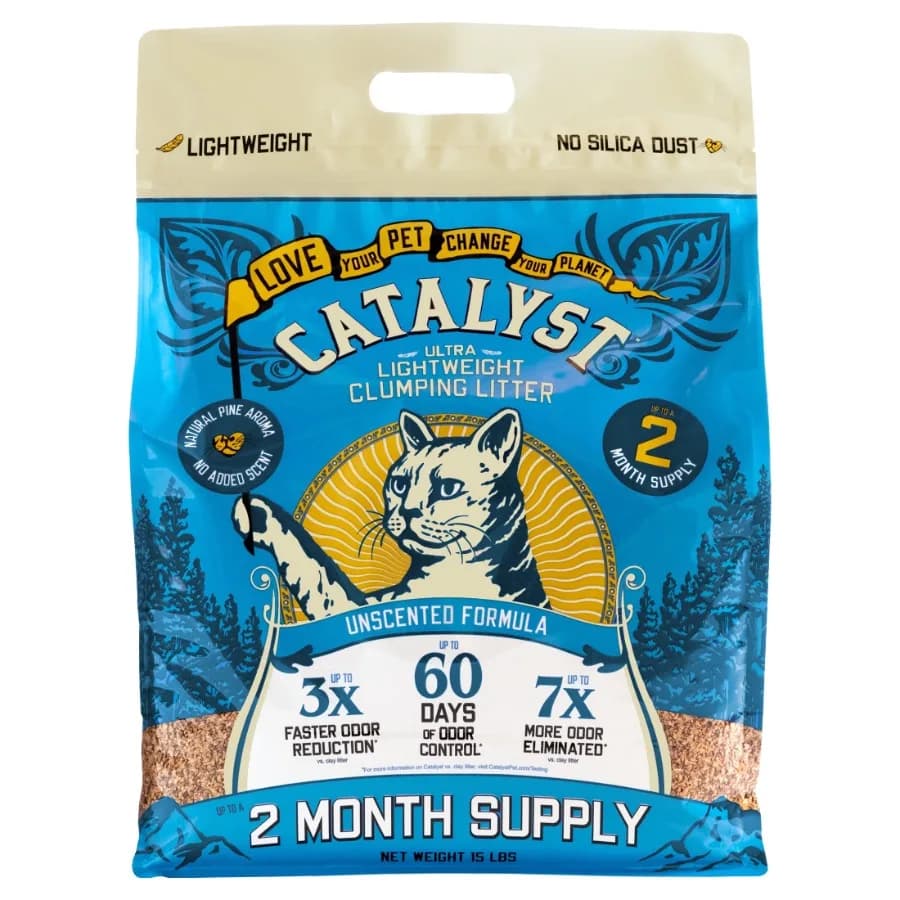 Lettiera per Gatti Agglomerante Naturale in Legno Tenero, Formula Senza Profumo, 15 libbre.