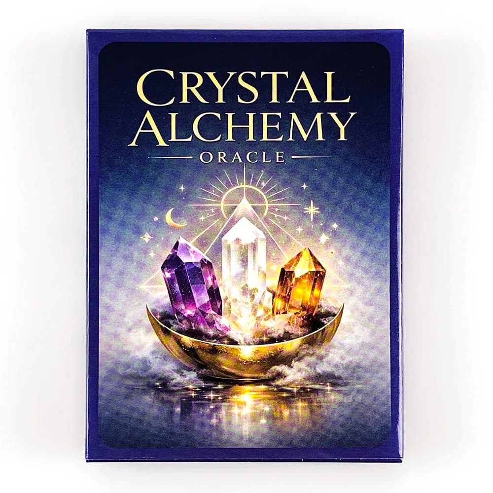 New Crystal Alchemy Oracle Cards 36 Deck 10.2*7.4cm English Version Fate Divination Board Game, Meditation & Party Games