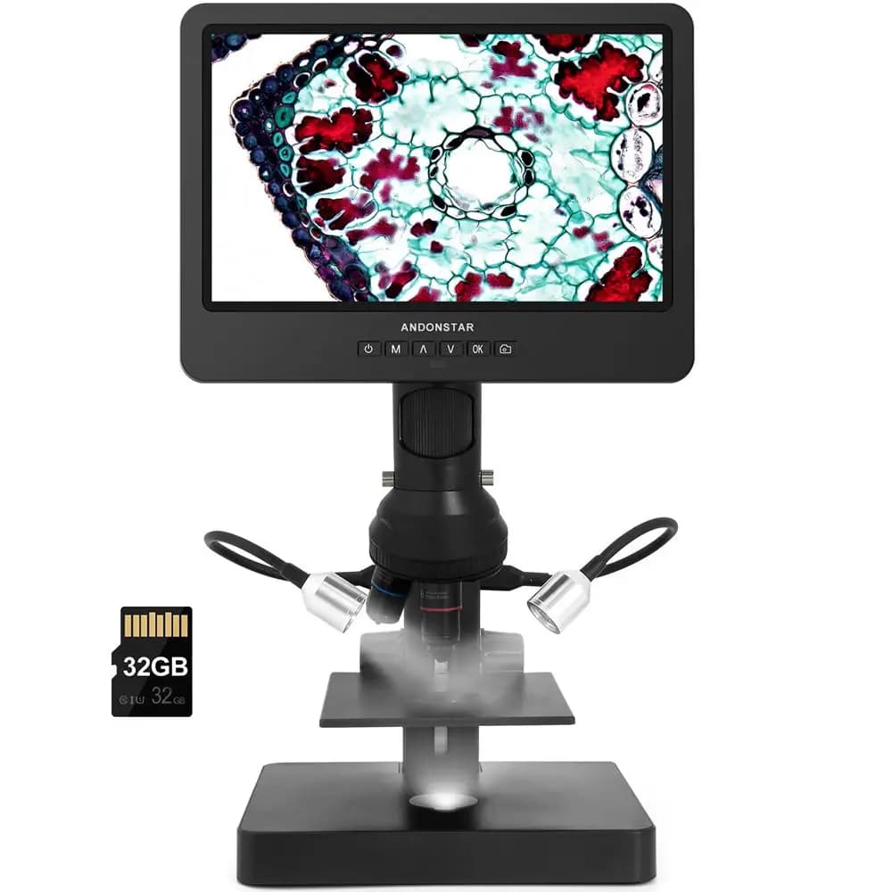 Andonstar AD249SP 2160P UHD HDMI microscopio digitale 4000X con 3 lenti 10.1 ''per microscopio biologico osservare PCB SMD Repiaring