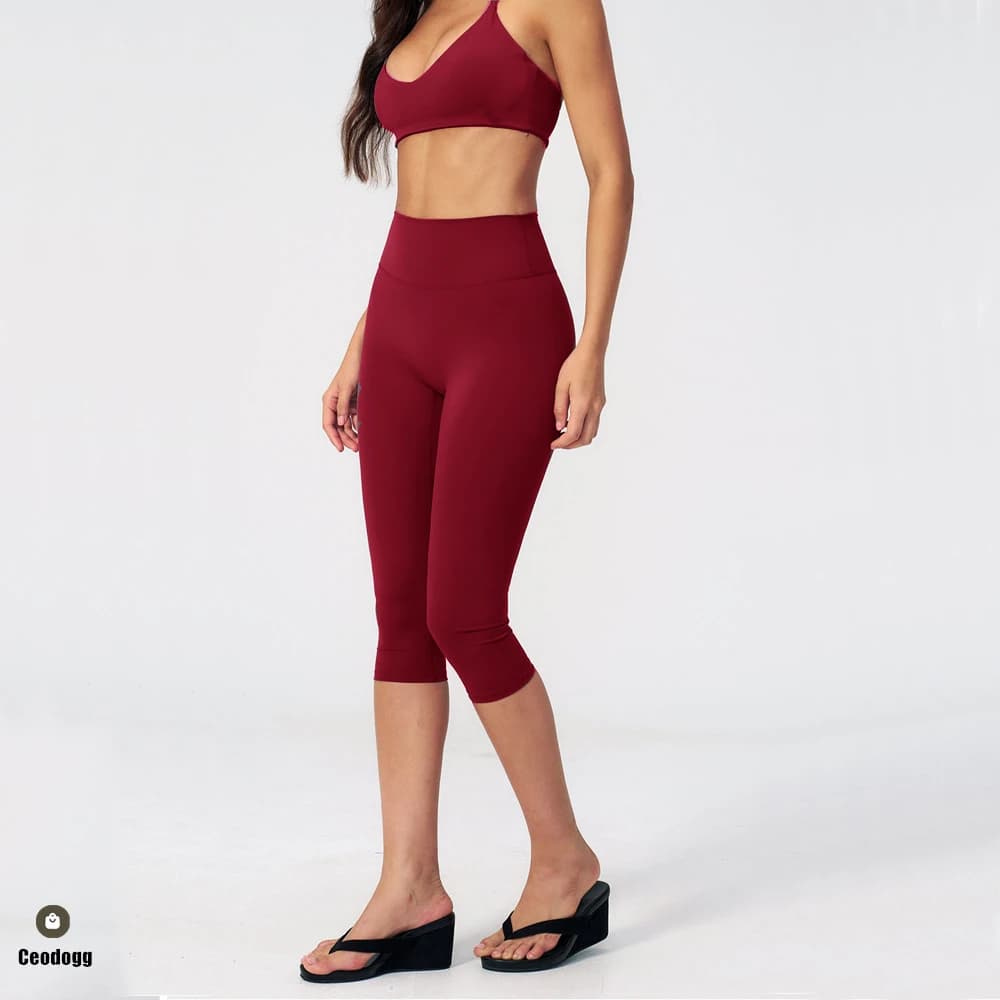 Pantaloncini da Yoga a Vita Alta per Donna, Leggings Sportivi Contenitivi per Fitness e Ciclismo, Modello XP15