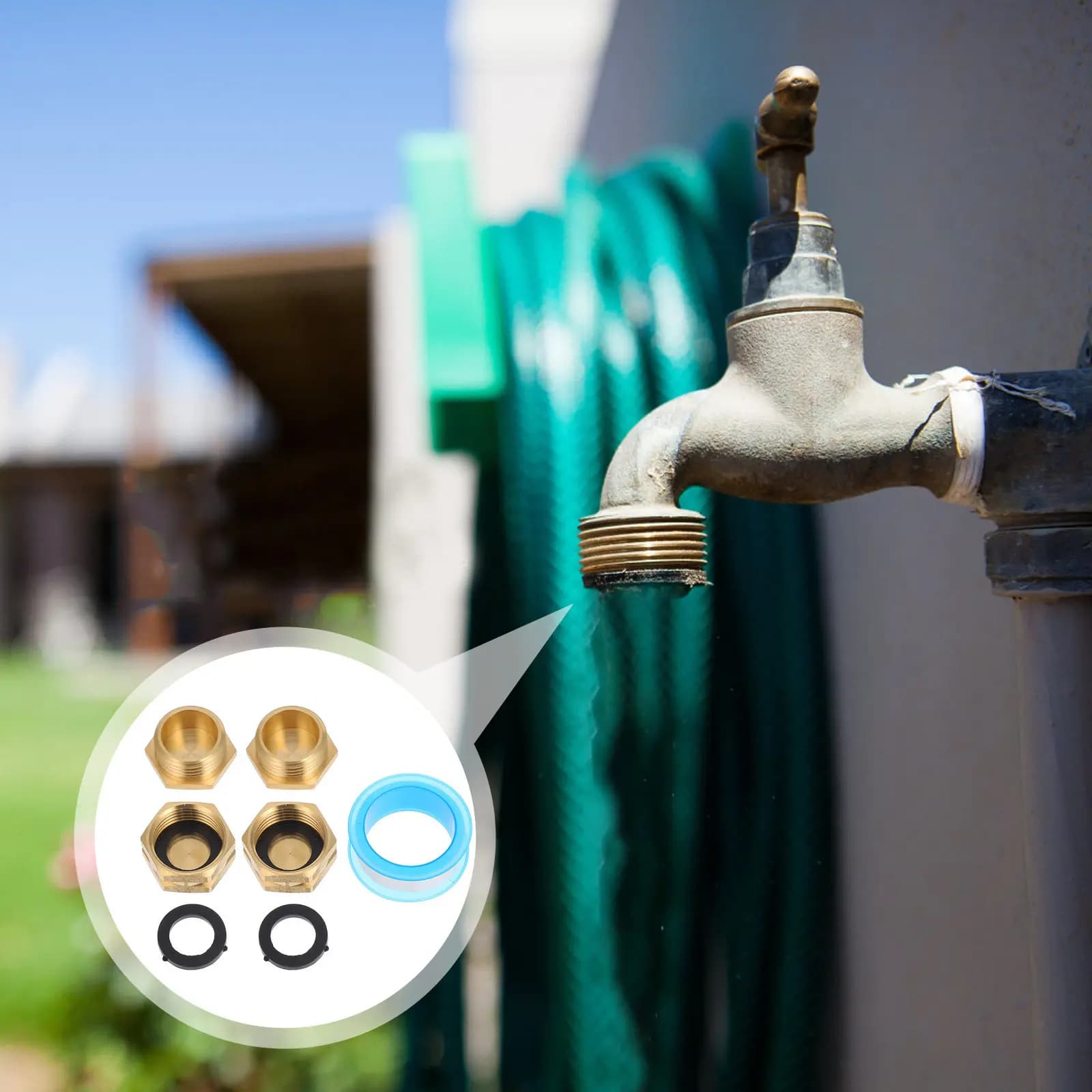 1 set di tappi per tubo da giardino, tappi a vite in ottone da 3/4 di pollice per tubi dell'acqua a tenuta stagna, tappo di riparazione durevole per tubi da giardino