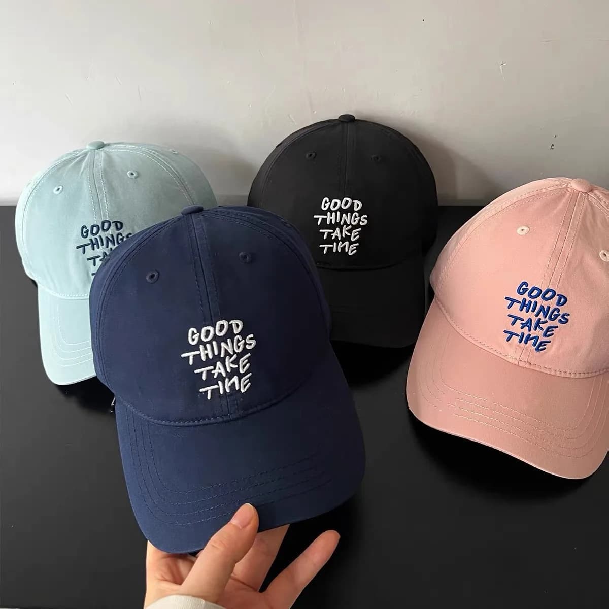 Women Baseball Cap Letter Embroidery Slogan Print Soft Top Dad Hat Adjustable Snapback Cap Summer Casual Outdoor Sun Visor Hat