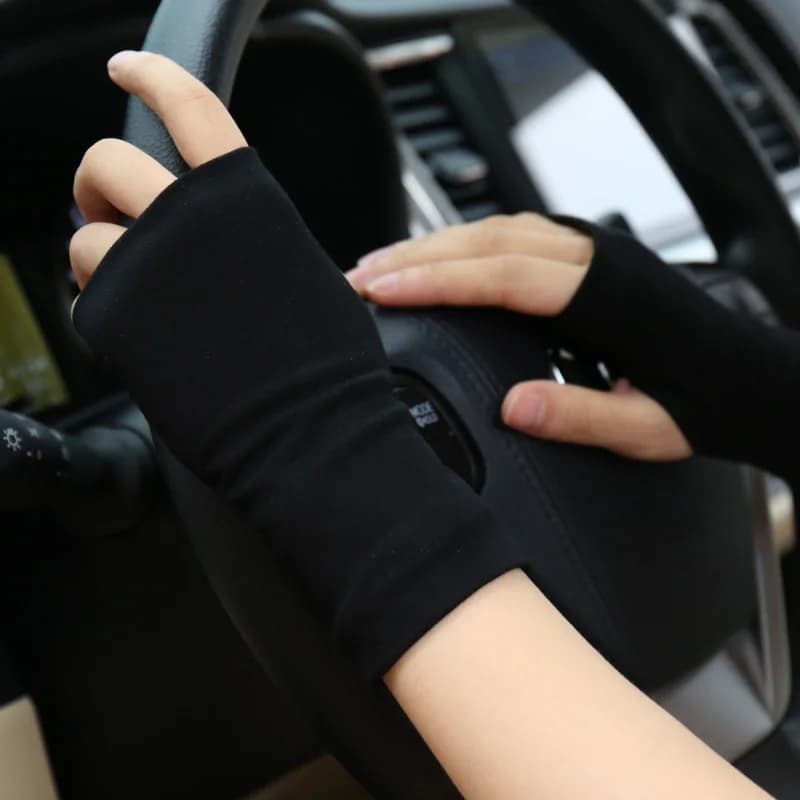 Summer Gloves for sun protection without fingers for men and women, scars with thin cover, tattoos, sports, street dance, riding without fingers