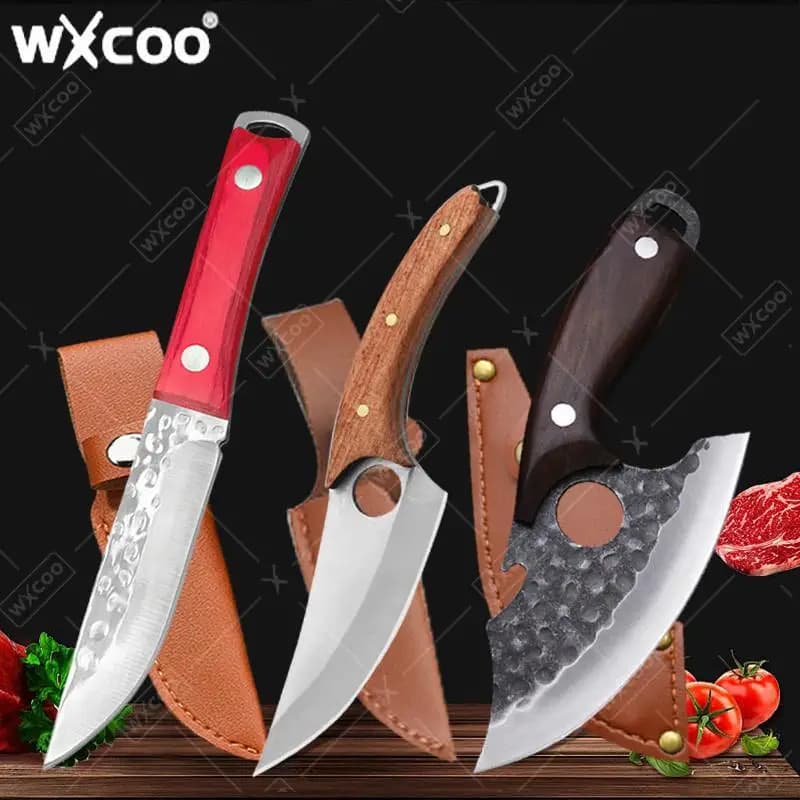 Coltello da Cucina Professionale Multiuso, Perfetto per Tagliare Verdure, Mini Coltello con Fodero per Affettare Carne e BBQ