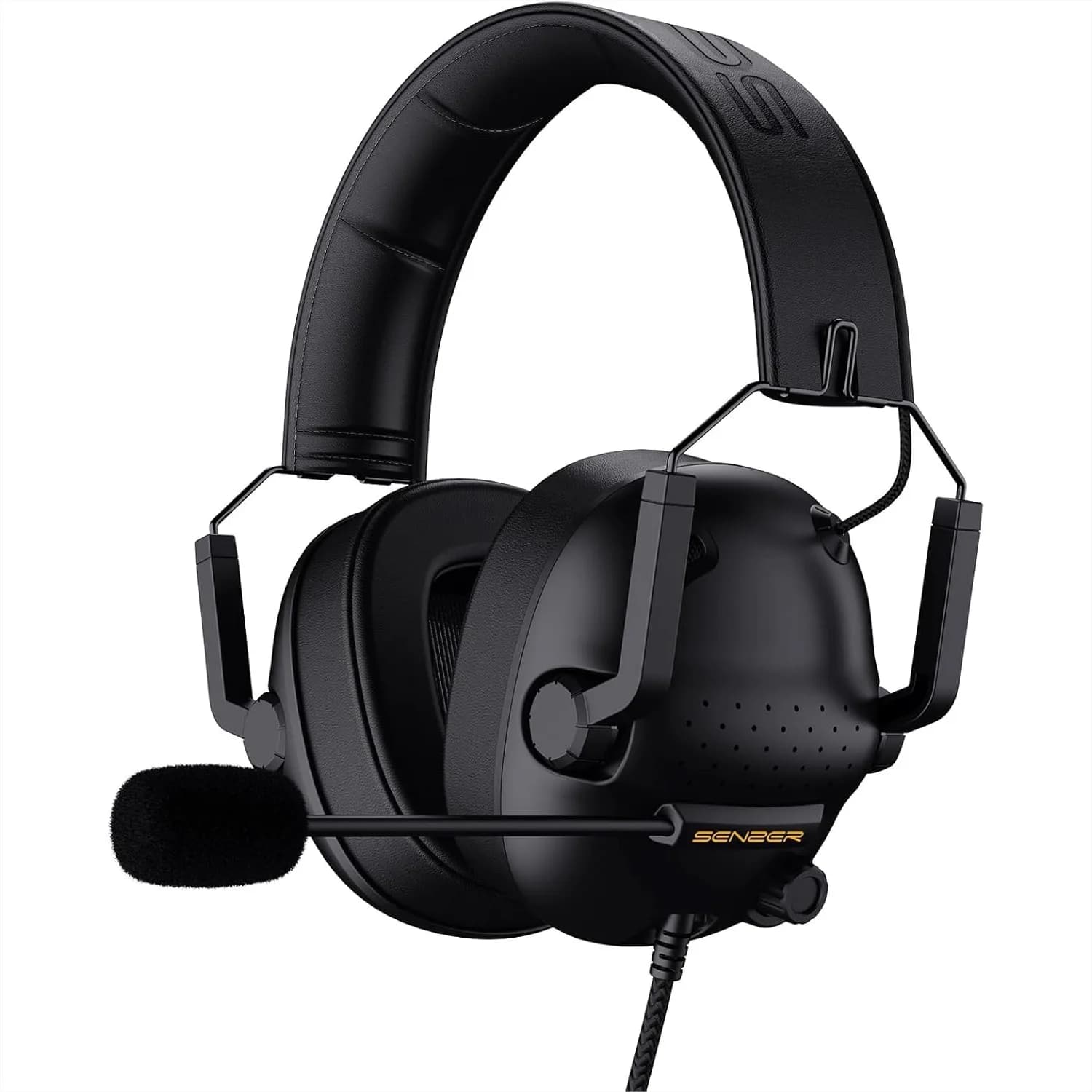 Cuffie da gioco con audio surround e microfono con cancellazione del rumore - Imbottitura in morbida memory foam - Cuffie pieghevoli per PC PS4 PS5 Xbox One Switch - Nero