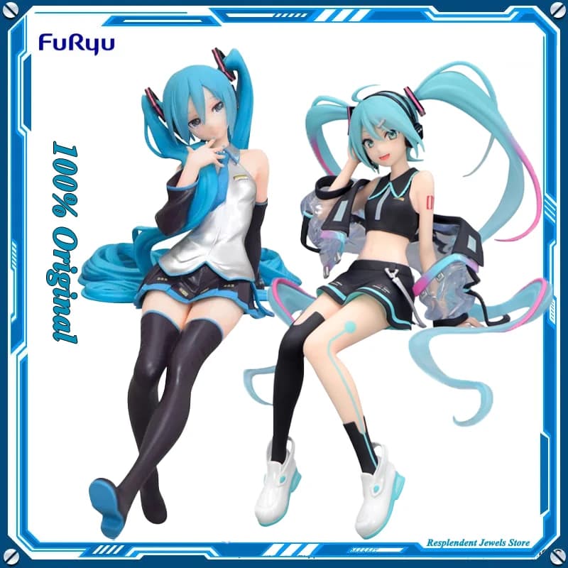 Originale Furyu Hatsune Miku Vocaloid Tecnologia Colorata Action Figure Kawai Noodle Stopper Figura Giocattolo Pvc Modello Collezione Regalo