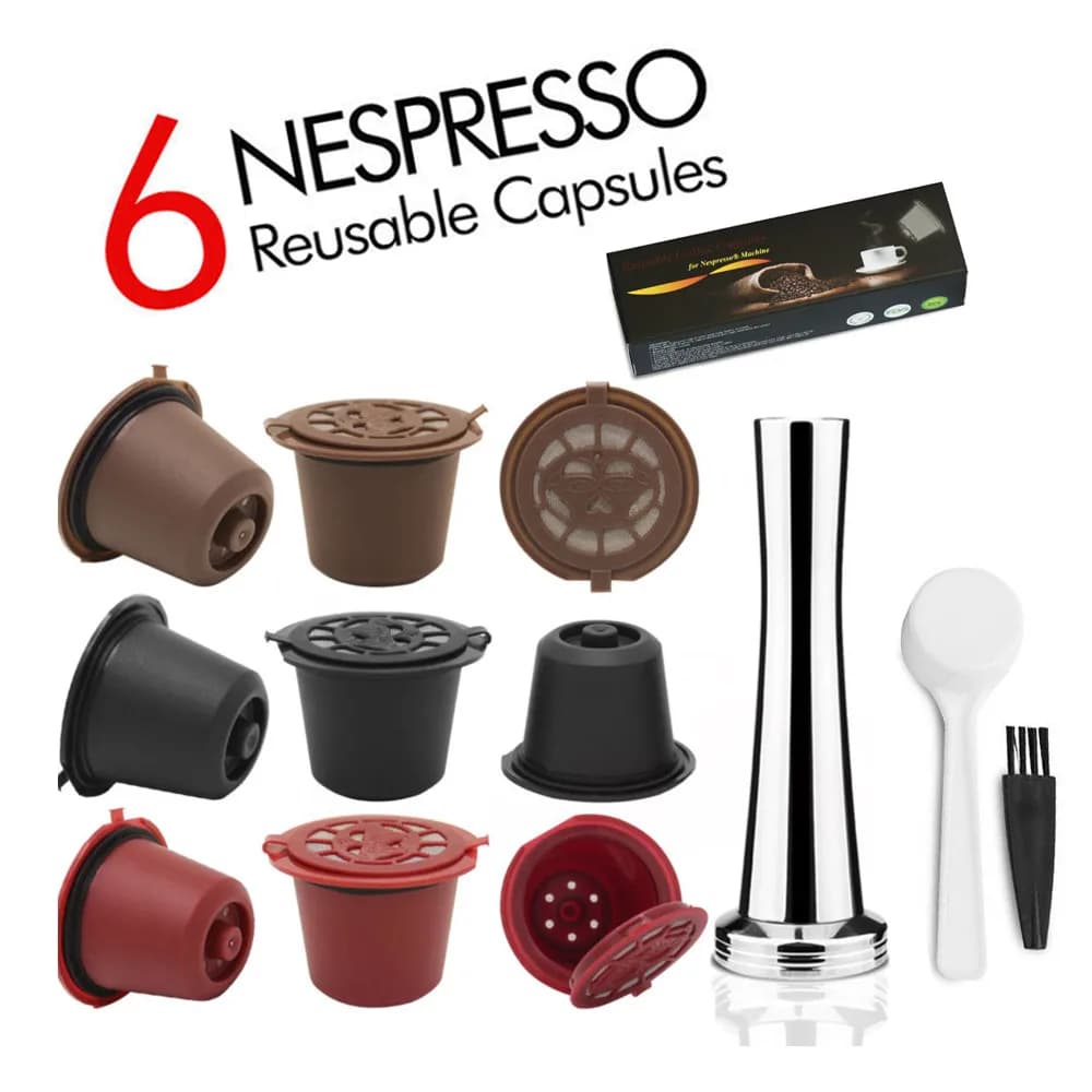 Reusable coffee capsules for Nespresso machine with stainless steel filter Mesh icafilas Charging waffles for espresso coffee Kitchen tampering accessories