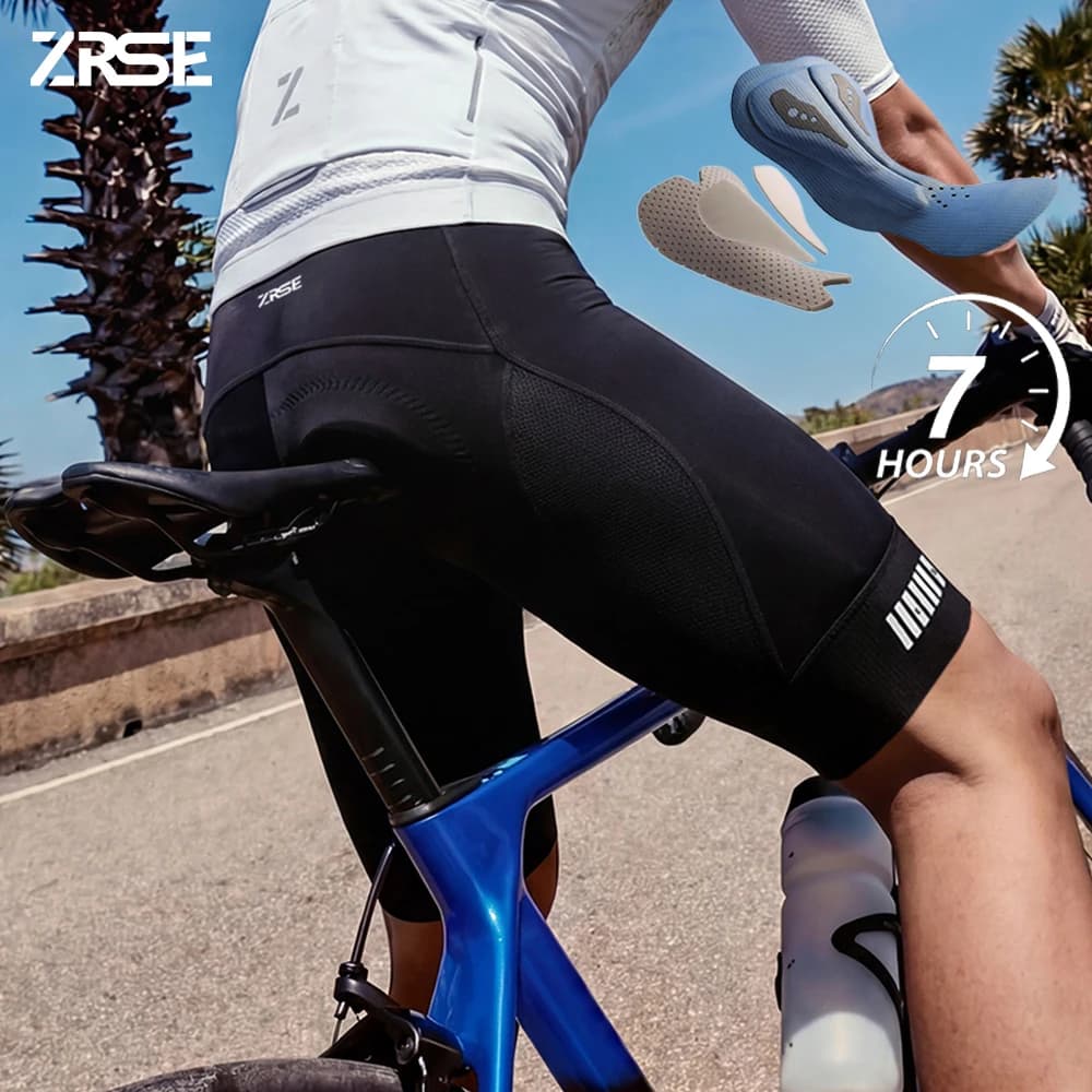 ZRSE 7H Pad Italy Cycling Shorts with Men's Bretelles, MTB and Road Biker Clothing