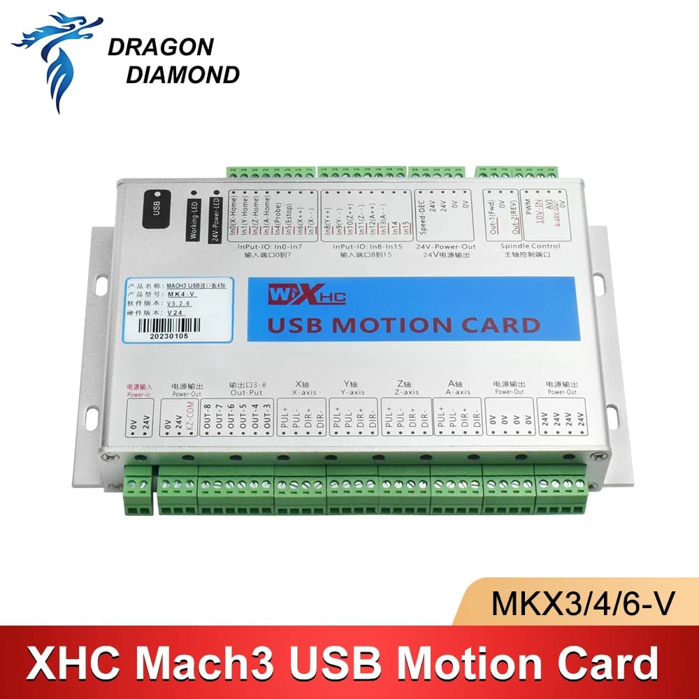 XHC MKX-V 3/4/6 axes MACH3, 2000KHZ frequency, breakout controller board for engraving, milling, cutting