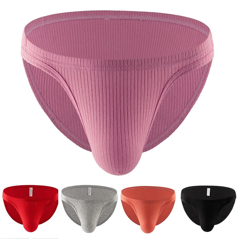 Breathable Thread Fashion Men Intimate Underwear Pouch Briefs Sports Casual Sexy High Fork Underpants Bottoms