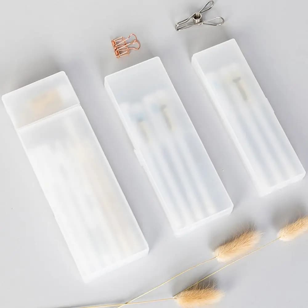Astuccio in plastica semplice S/M/L Scatola portaoggetti per cancelleria traslucida Scatola regalo multifunzionale per penne smerigliate