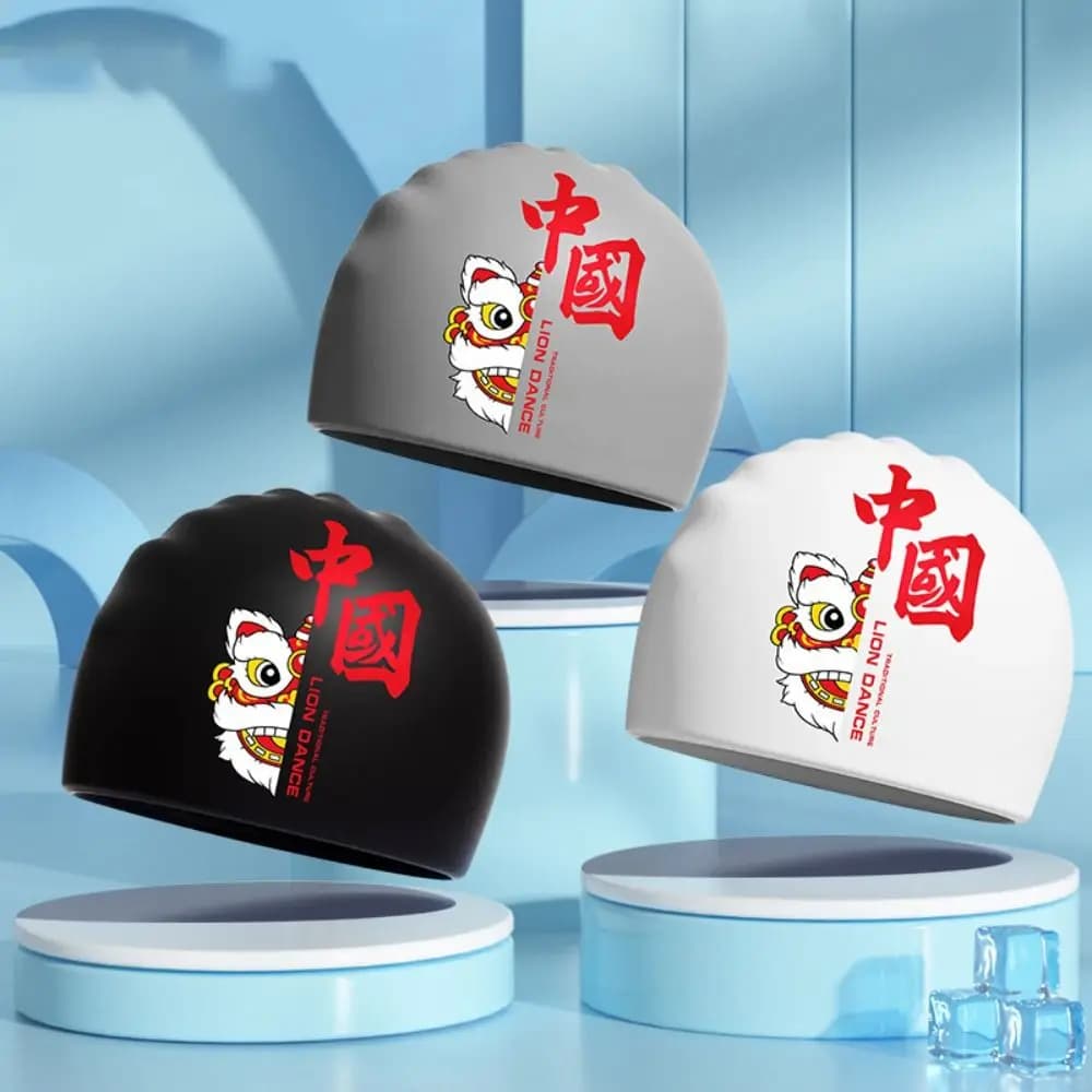 Swimwear in Silicone for Adults, Elastic, Waterproof, with Ear Protection, for Lion Dance, Diving and Pool