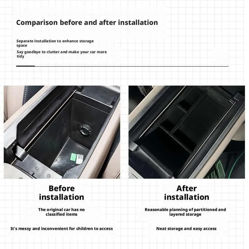 Organizzatore della console centrale per auto Scatola portaoggetti per bracciolo antiscivolo Vassoio Contenitore Pallet Accessori interni per auto per Jaecoo J7 PHEV