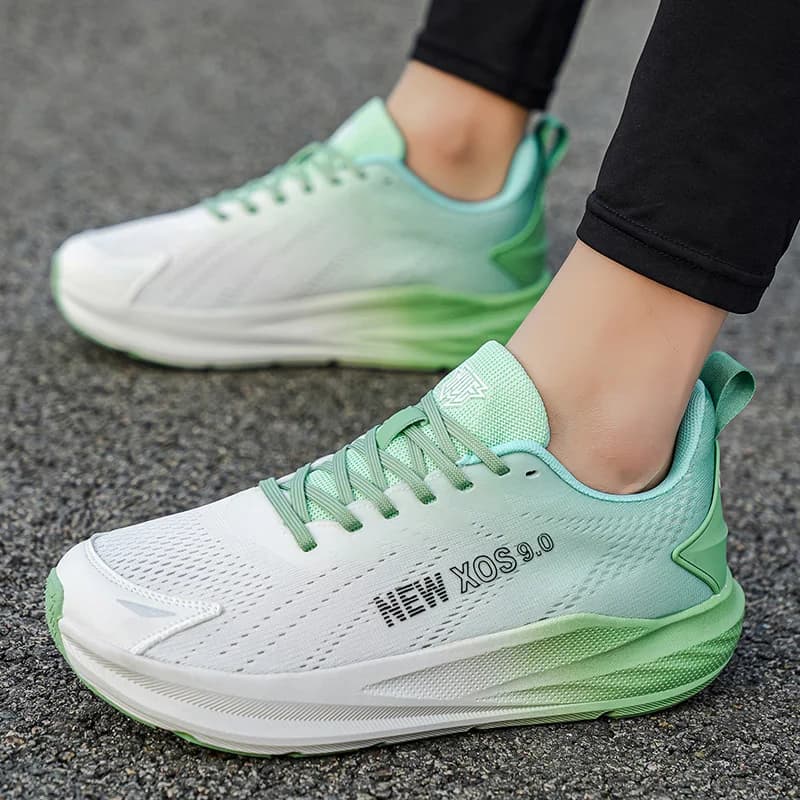 Men Breathable Wide Barefoot Shoes Men Classic Cushion Running Shoes Breathable Mesh Gradient Casual Sneakers Men's Thick Sole
