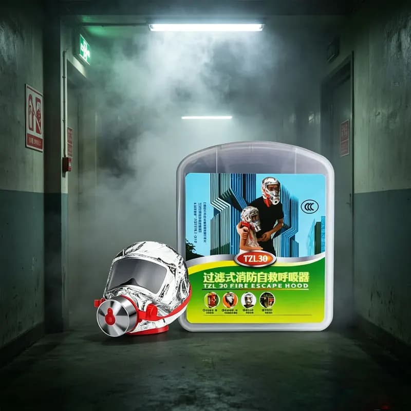 Escape Self-rescue Breathing Apparatus Fire Mask Multi-Layered Fireproof Filter Mask Easy-fit Escape Hood Fire Hood Oxygen Mask