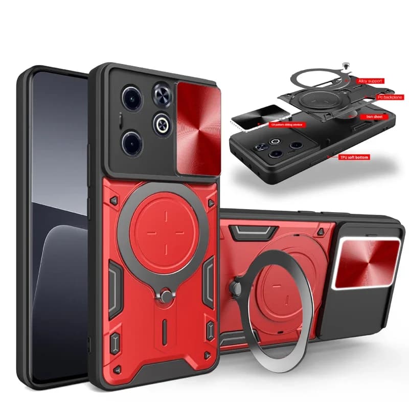 Phone Bag for Infinix HOT 30 30i 40i 50i 70 40 50 60 Pro Plus 4G 5G Phone Case Ring Stand Slide Camera Protect Case Back Cover