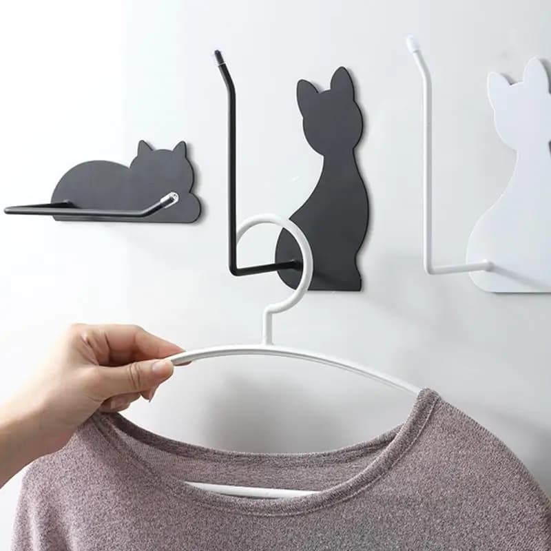 Porta asciugamani di carta da bagno, ripiano in acciaio inossidabile con design a forma di gatto, organizzazione del supporto per il frigorifero da viaggio della casa degli ospiti
