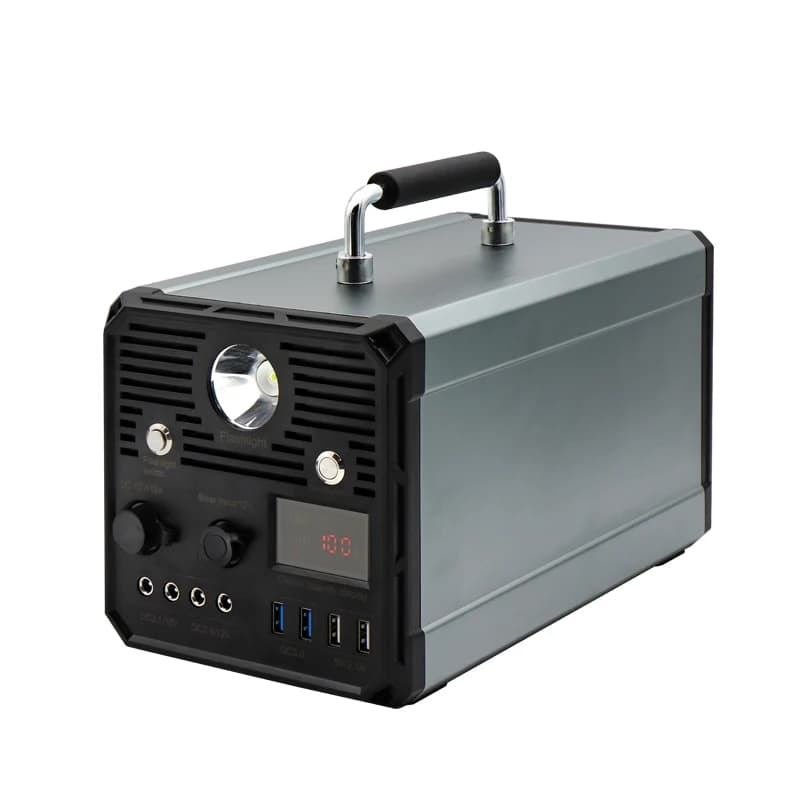 Super 480Wh Solar Power Bank 1000W Stazione portatile al litio 12.6V AC DC MPPT Onda sinusoidale pura Salto di avviamento Torcia elettrica Pannello per auto
