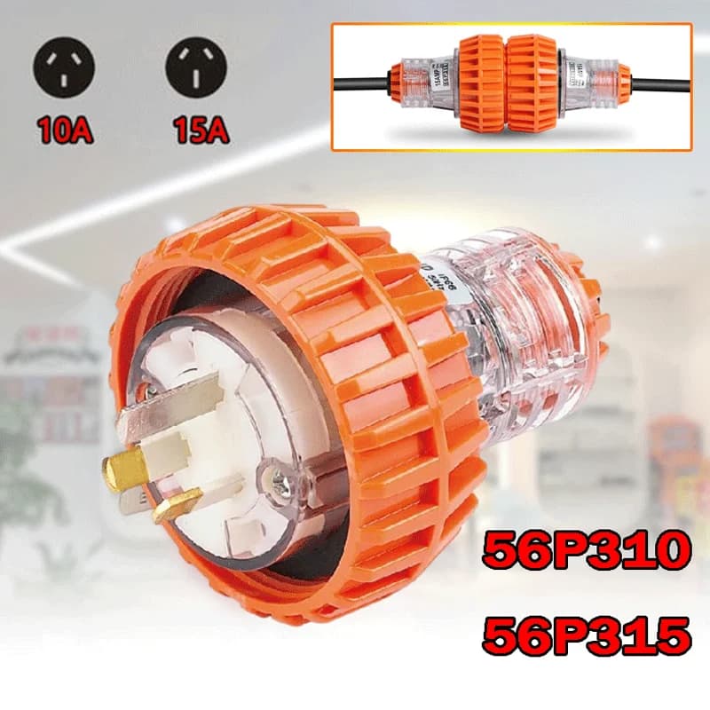 GEN3 spina di prolunga elettrica industriale piatta a 3 Pin da 10/15 AMP resistente alle intemperie IP66