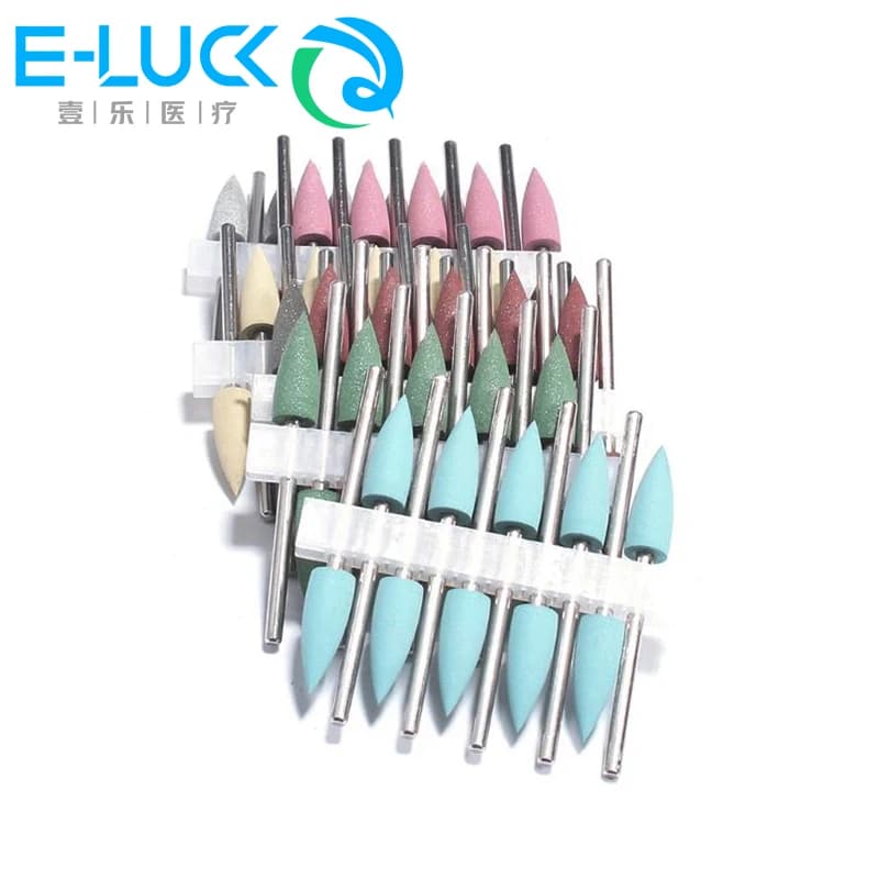 Lucidatrici dentali in gomma siliconica frese testine di molatura sbiancamento dei denti trapano per verniciatura 2.35mm HP Shank Dentist Tool