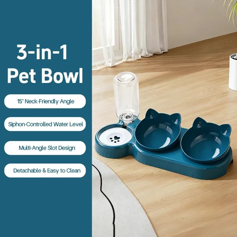 Cross border cat bowl, dog bowl, cat food bowl, anti knock automatic water dispenser, non wetting mouth feeder, pet bowl